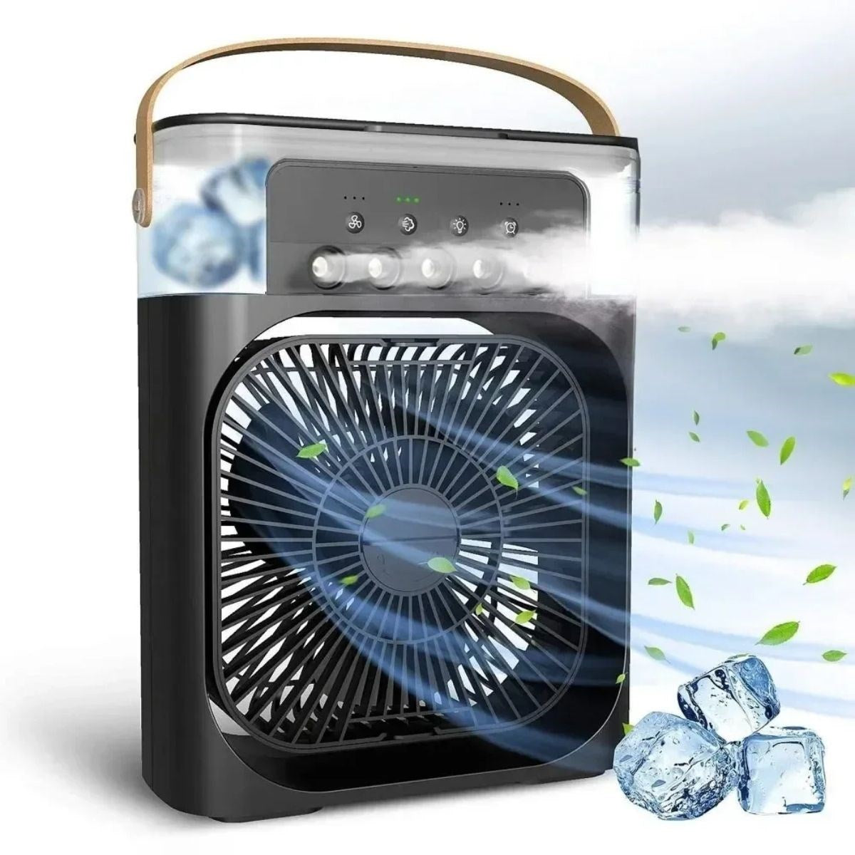 Taşınabilir 3 Farklı Mod Ayarlı 7 Farklı Led Işıklı Sulu Soğutmalı Taşınabilir Masaüstü USB Fan Van