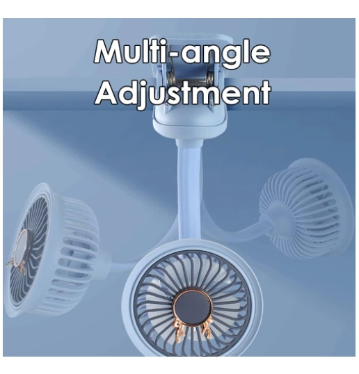 Taşınabilir Mini Klips Bebek Arabası Fanı, Fan Elektrikli Soğutma Hava Sirkülatöründe 360 Derece Dö