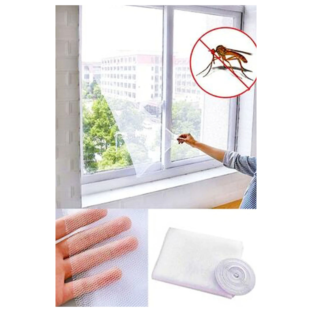 Москитная сетка на окно из тюля, одностворчатая, 125x75см.