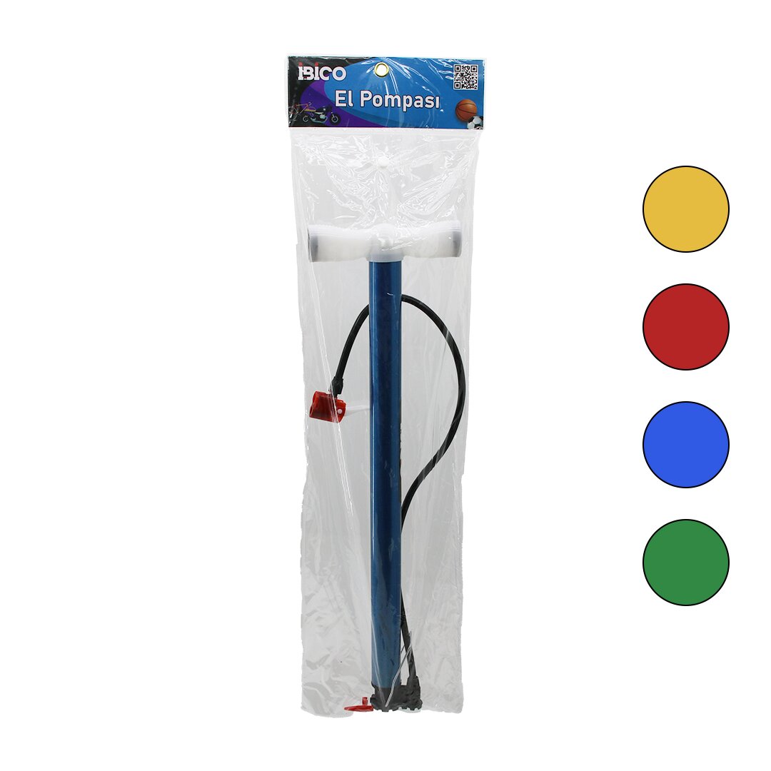 TERS BASMALI METAL GÖVDE PLASTİK KOL İRAN EL POMPASI 55CM TOP - BİSİKLET - MOTOR AYAKLIK APARATLI