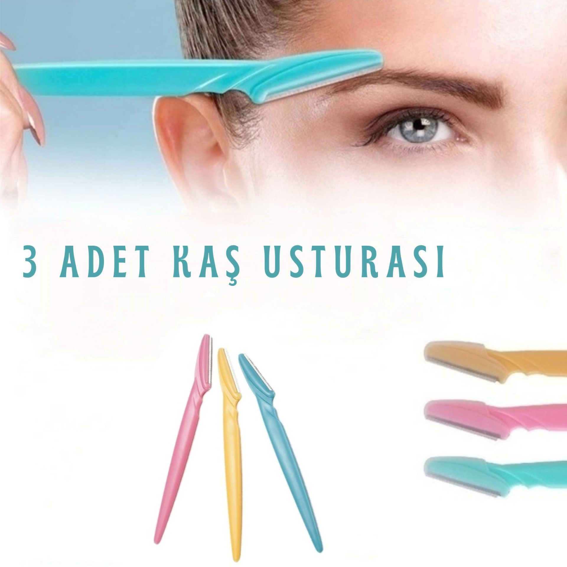 Tinkle Kaş Usturası 3'Lü Set - Mükemmel Kaşlar İçin Hassas Ve Etkili Aracınız