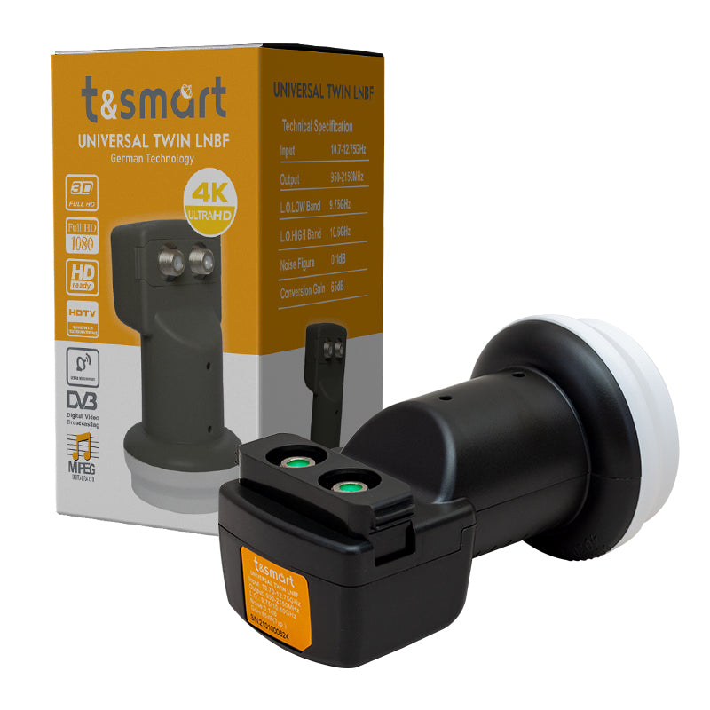 Tsmart 0.1db Ultra HD 4k Universal Twin с двумя выходами LNB 