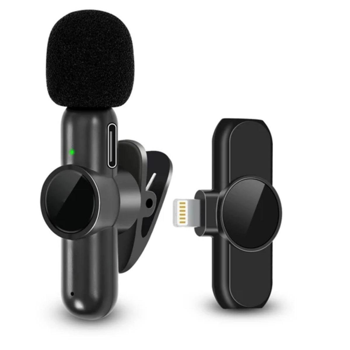 Type c uyumlu iphone dönüştürücülü kablosuz yaka mikrofonu android ve iphone uyumlu mini mikrofon