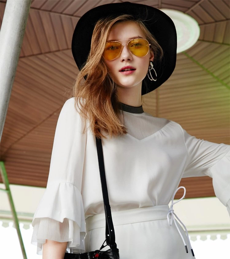 Unisex Gold Metal Çerçeveli Damla Gözlük