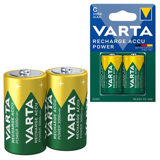 Varta HR14 3000mAh C Orta Boy 1.2 Volt Ni-Mh Şarjlı Pil 2Li Paket