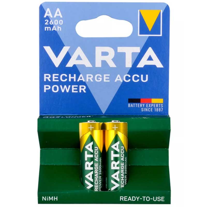 Аккумуляторная батарейка Varta Ni-MH 1,2 В 2600 мАч R2u Aa, 2 шт. 