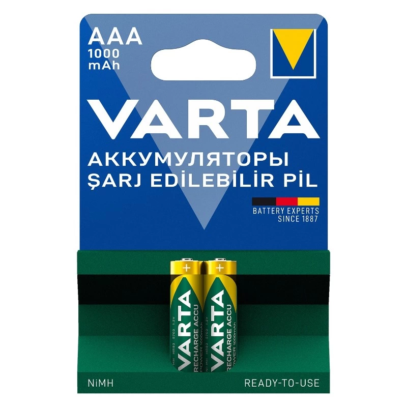 Varta Nı-Mh 1.2 Volt - 1000 Mah Hr03 Aaa Şarjlı 2Li İnce Kalem Pil