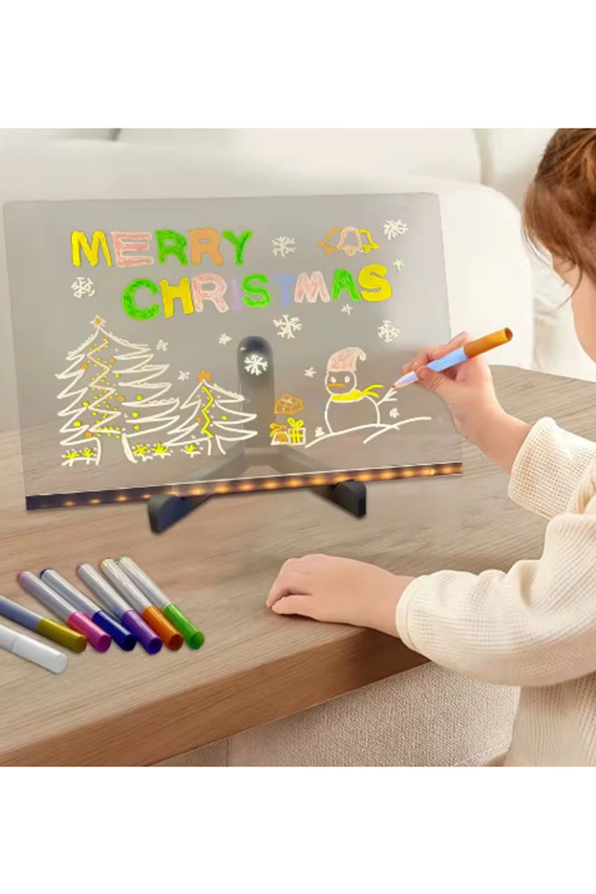 12 Inc Led Işıklı Çizim Tahtası Ayarlanabilir Stant Ve Kalemleri İle