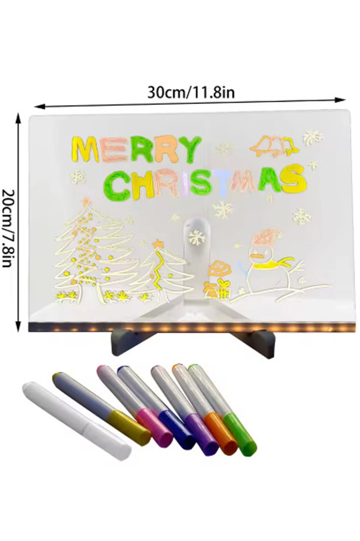 12 Inc Led Işıklı Çizim Tahtası Ayarlanabilir Stant Ve Kalemleri İle