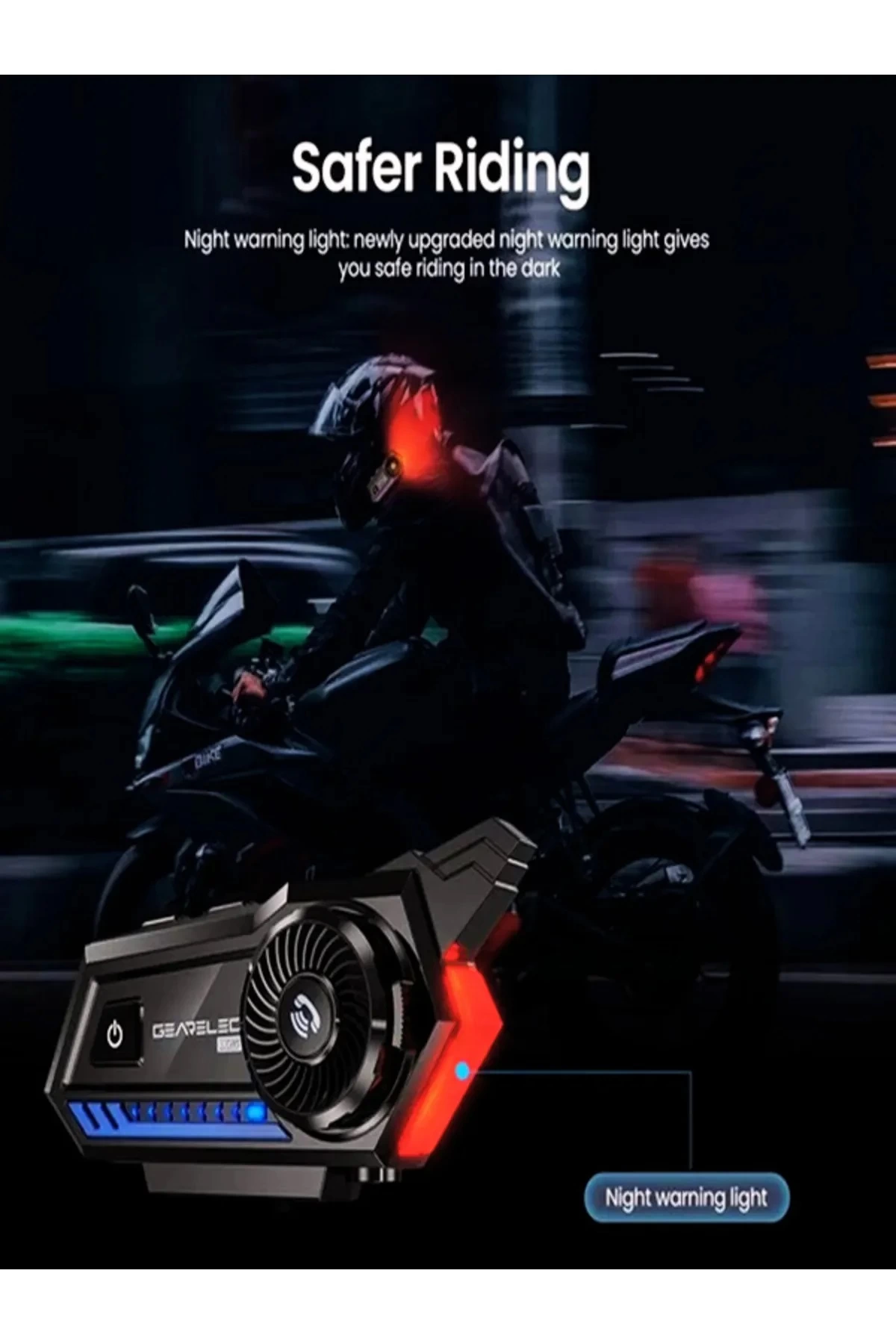 Bt57 Motosiklet Kask Kulaklık Intercom Işıklı Motorsiklet Interkom