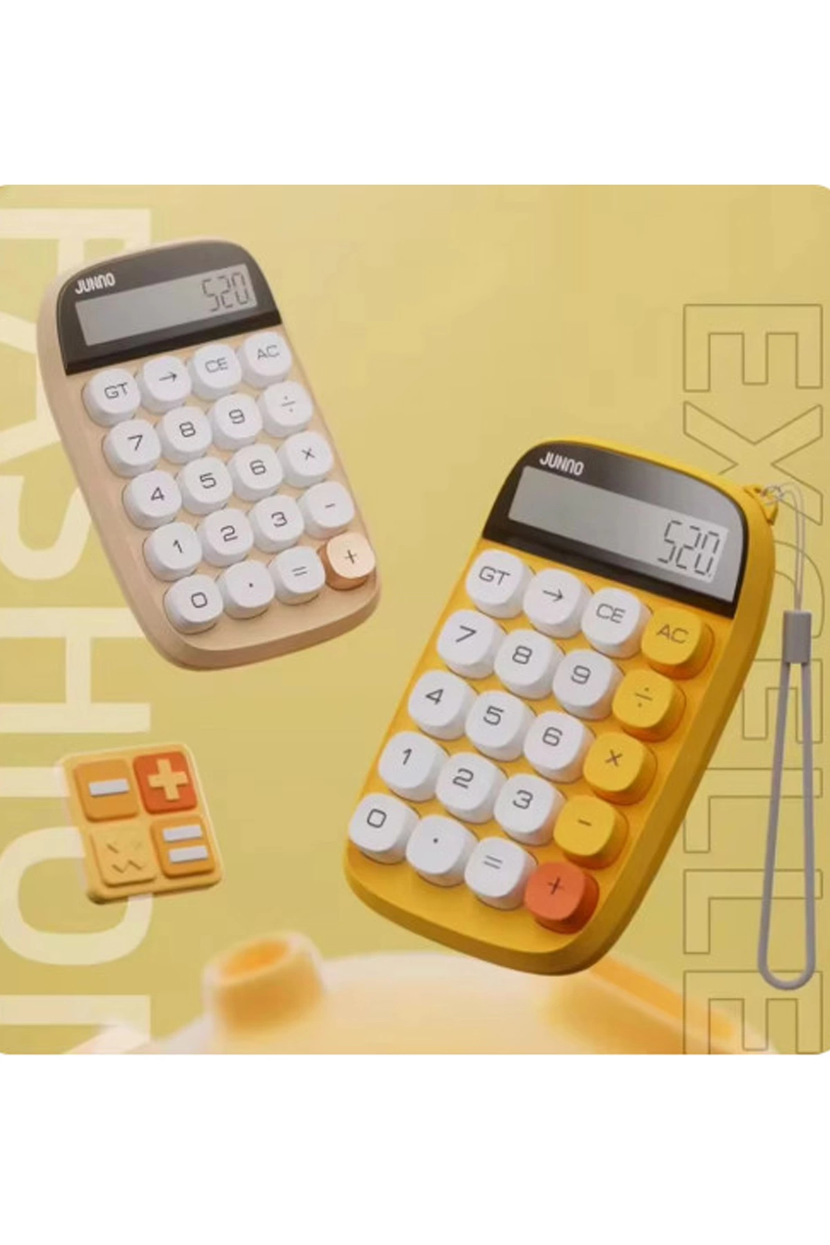 Sevimli Kare Tuşlu 10 Haneli Ldc Ekran Hesap Makinası Kahverengı