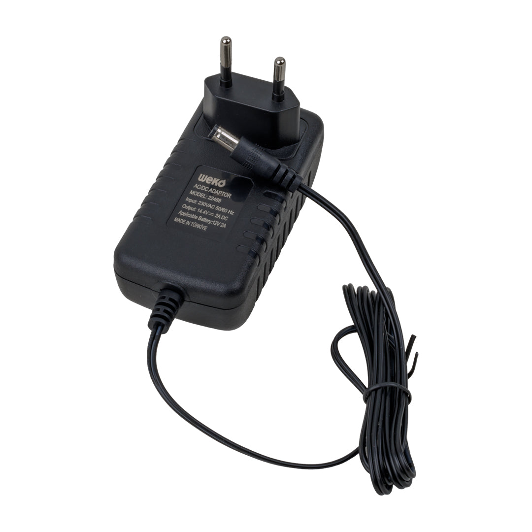 14.4 VOLT - 2 AMPER 5.5*2.5 UÇLU KIRMIZI YEŞİL LEDLİ YERLİ ÜRETİM AKÜ ŞARJ CİHAZI