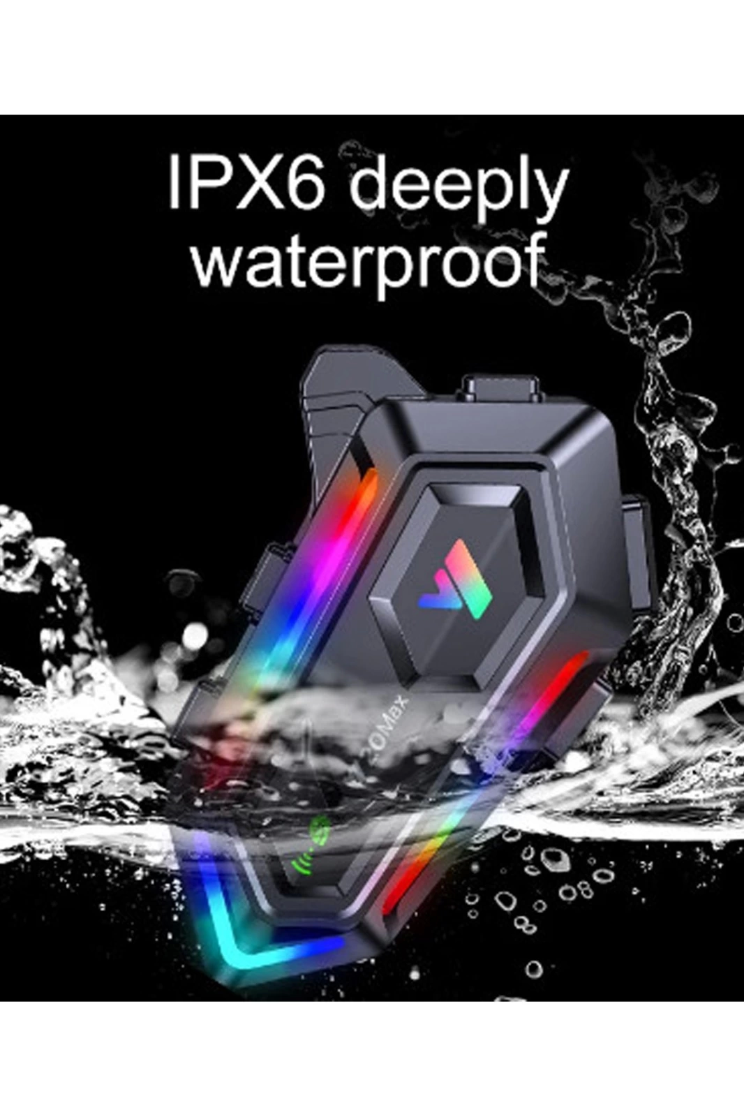 Y20 Max Motosiklet Bluetooth 5.3 Kask Intercom 2 Kişi 300 Metre Eşleşme Özellikli