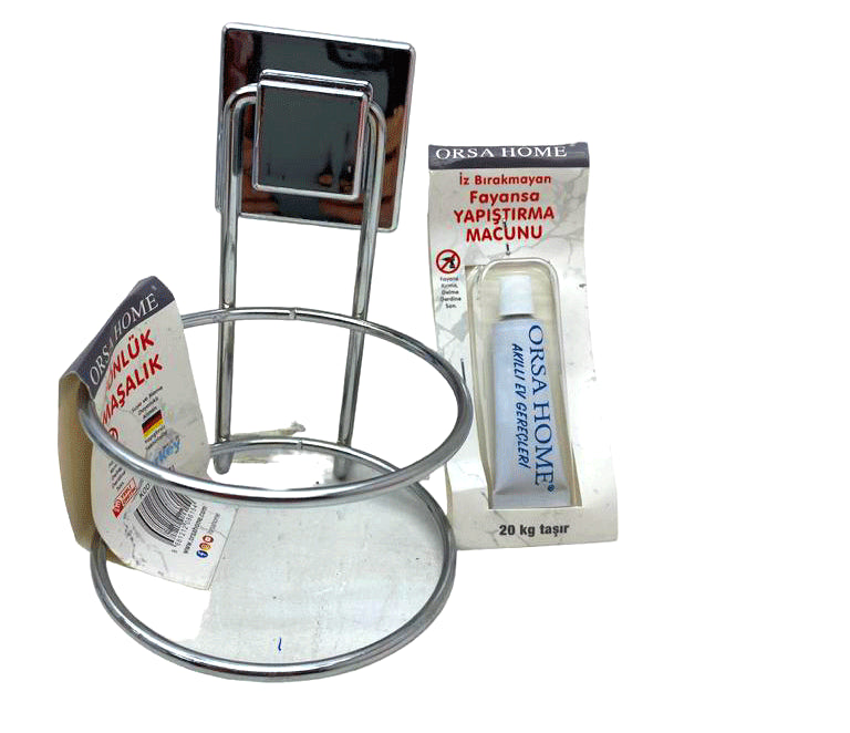 Yapışkanlı Krom Fönlük Maşalık Fayansa Yapıştırma Macunlu