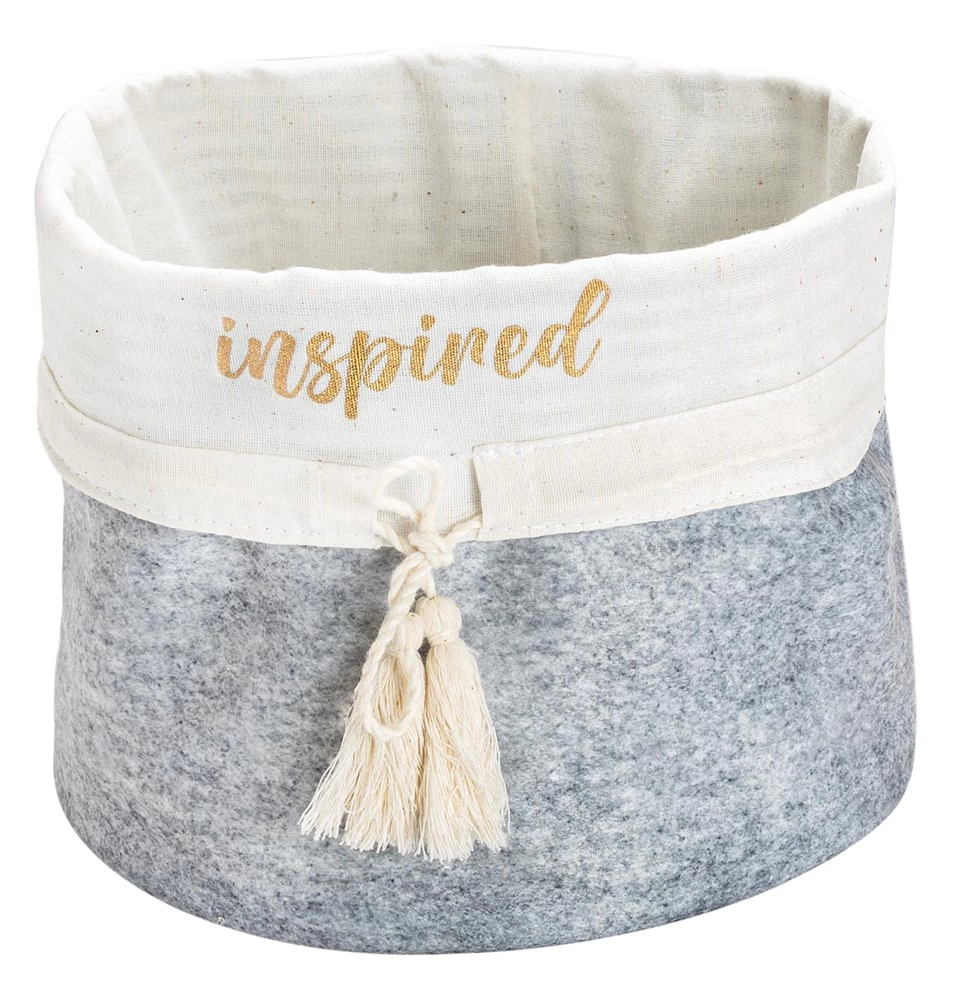 Yuvarlak Katlanabilir Çok Amaçlı Saklama Organizer Kutu Keçe Sepet