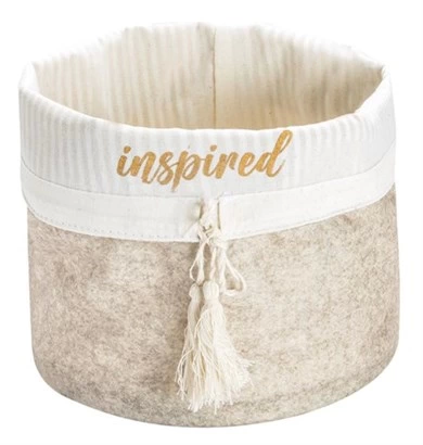 Yuvarlak Katlanabilir Çok Amaçlı Saklama Organizer Kutu Keçe Sepet