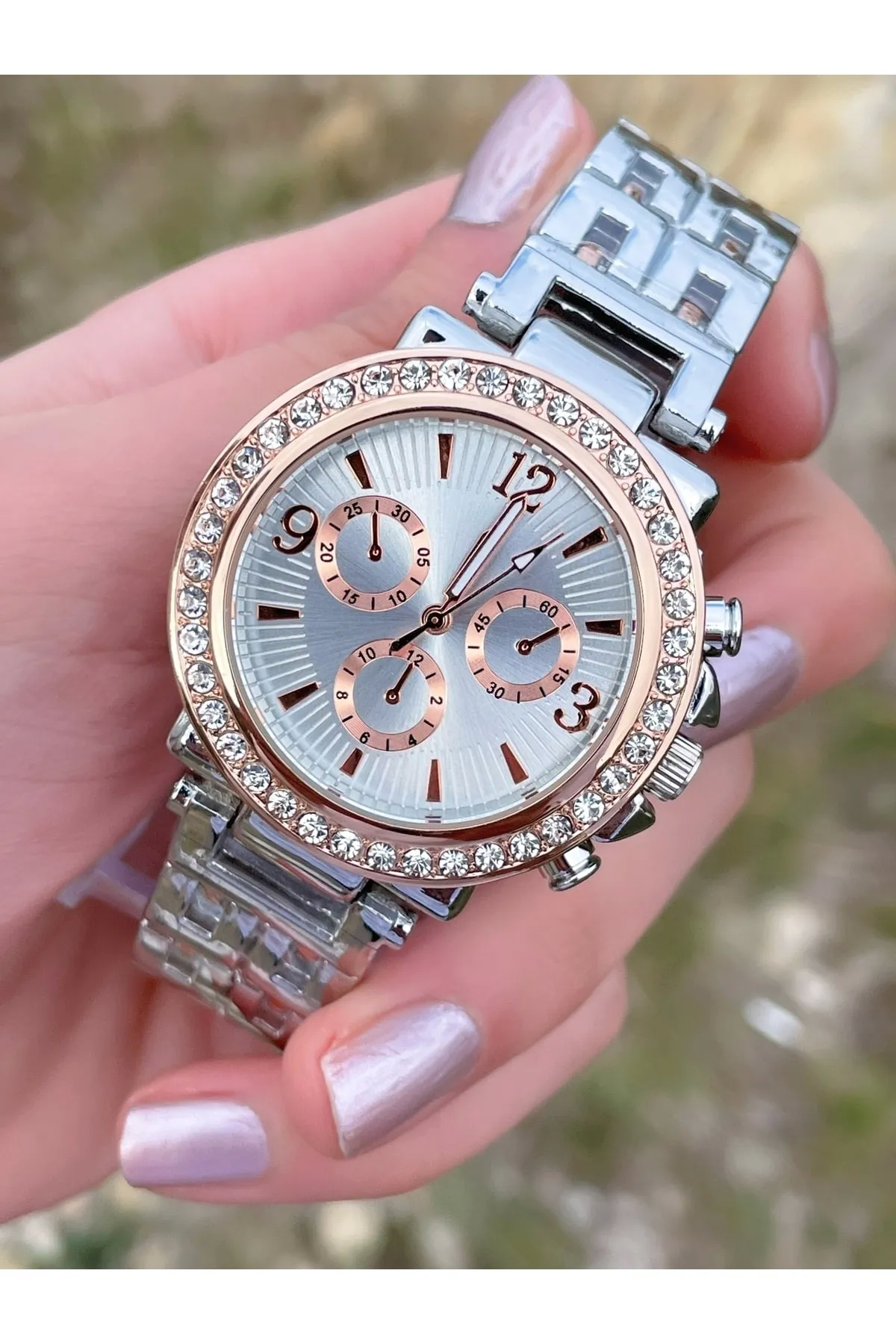 Zarif Ve Şık Özel Tasarım Zirkon Taşlı Metal Bayan Kol Saati