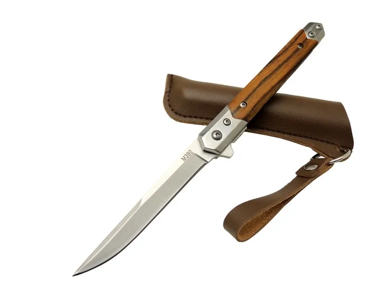 Zbr M390 1-37 Kahverengi Kamp Çakısı 21cm - Manuel, Ahşap Sap, Kılıflı